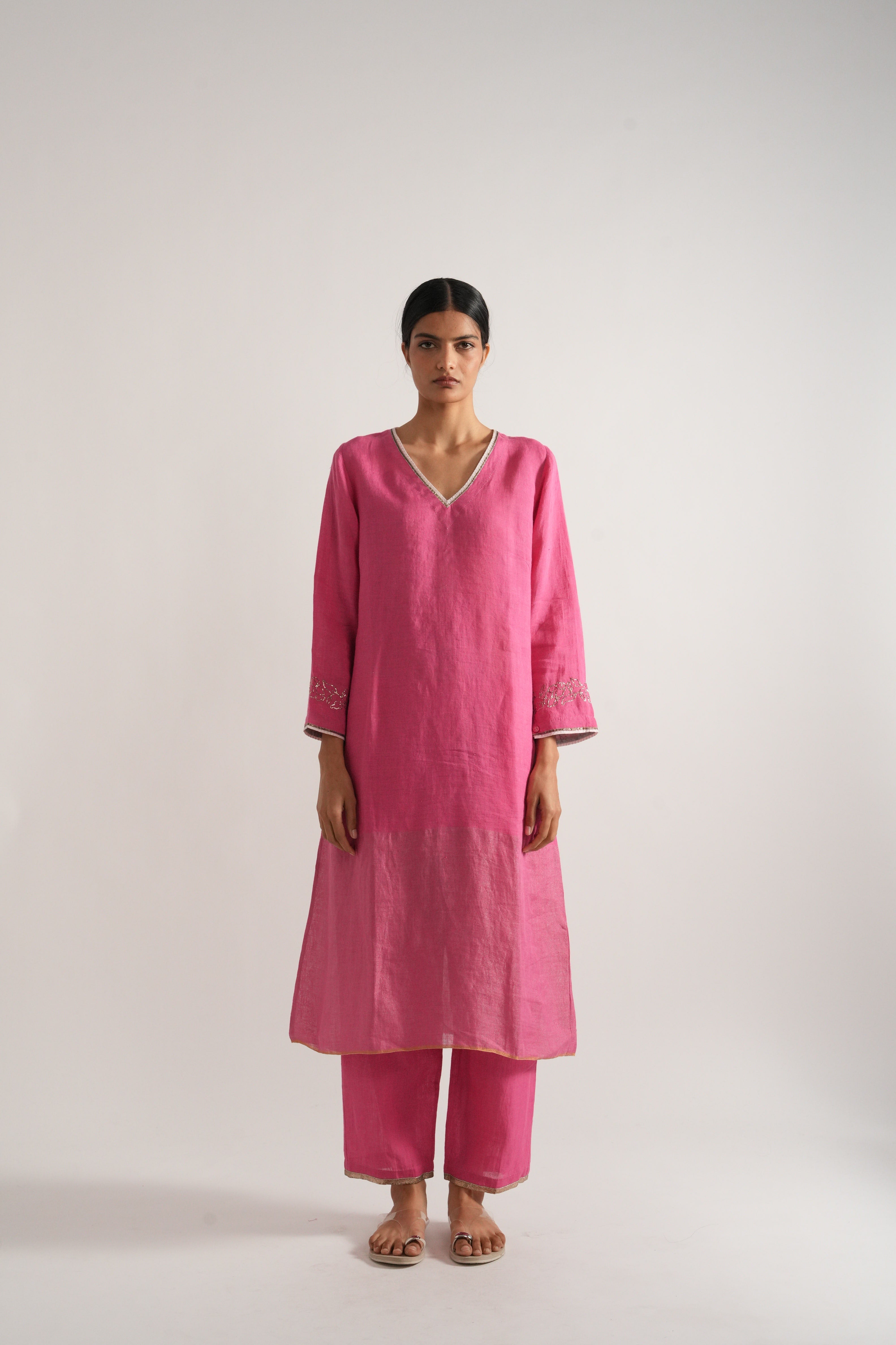 V NECK ORANE SET